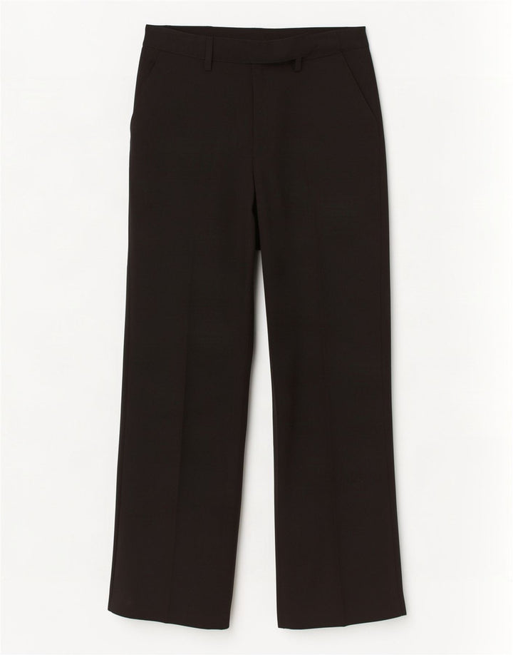 Calça feminina de terno reto Topshop UK 12 médio W30 L30 poliéster preto