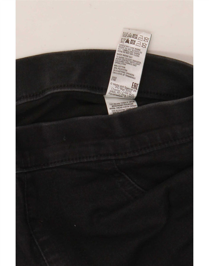 Calça jeans feminina Marks & Spencer UK 12 médio W30 L30 algodão preto