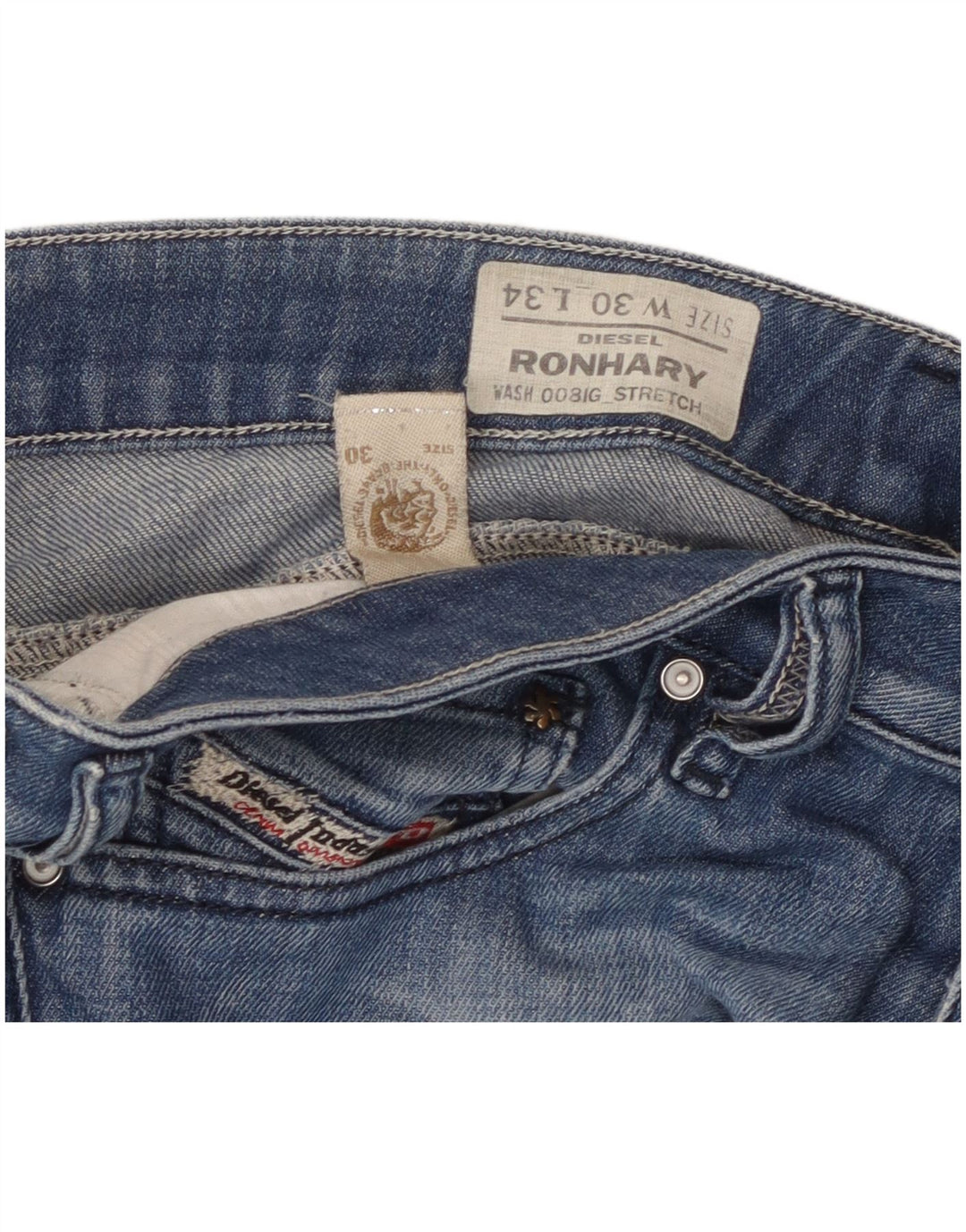 Shorts jeans masculino DIESEL Ronhary W30 azul médio