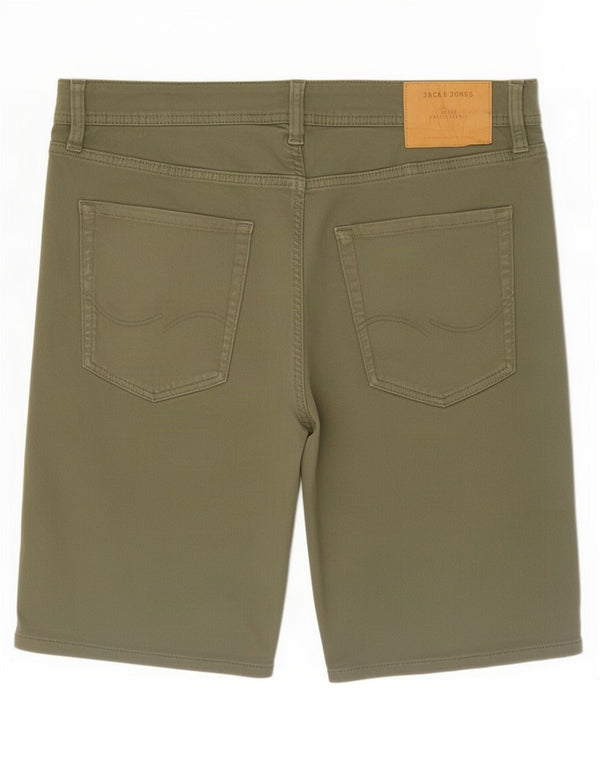 Shorts casuais masculinos Jack & Jones médio W32 algodão cáqui
