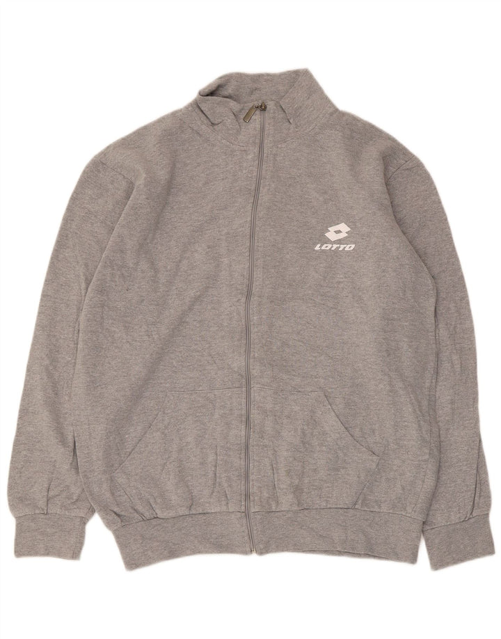 Lotto Womens Tracksuit Top Jacket UK 18 XL Cinza Algodão