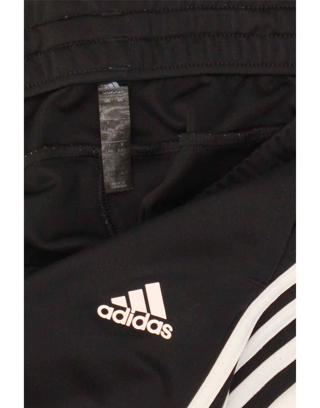 Calça de treino feminina Adidas UK 16/18 grande poliéster preto