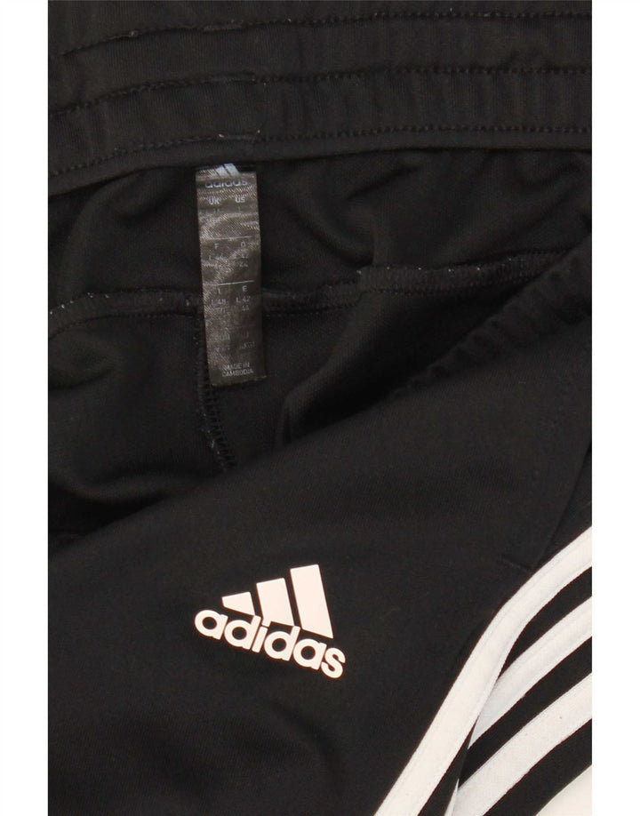 Calça de treino feminina Adidas UK 16/18 grande poliéster preto