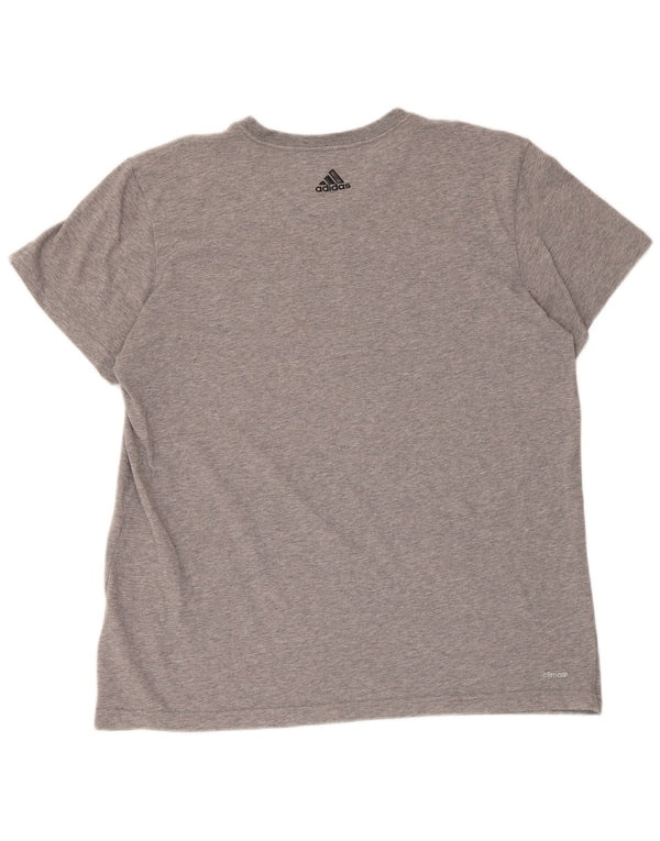 Camiseta Adidas Masculina Climalite Graphic Top XL Cinza Flecked Algodão