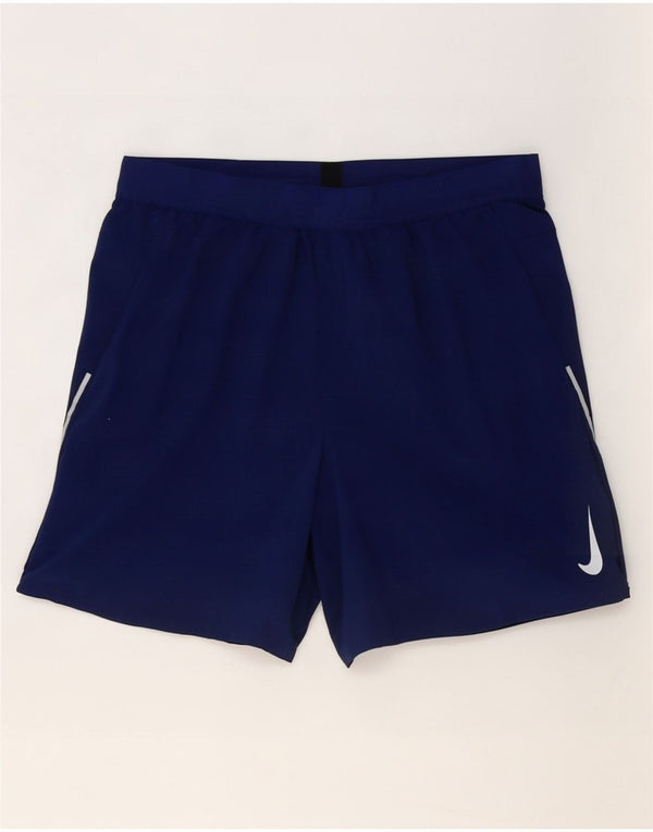Shorts esportivos femininos Nike Dri Fit UK 16 grande poliéster azul marinho