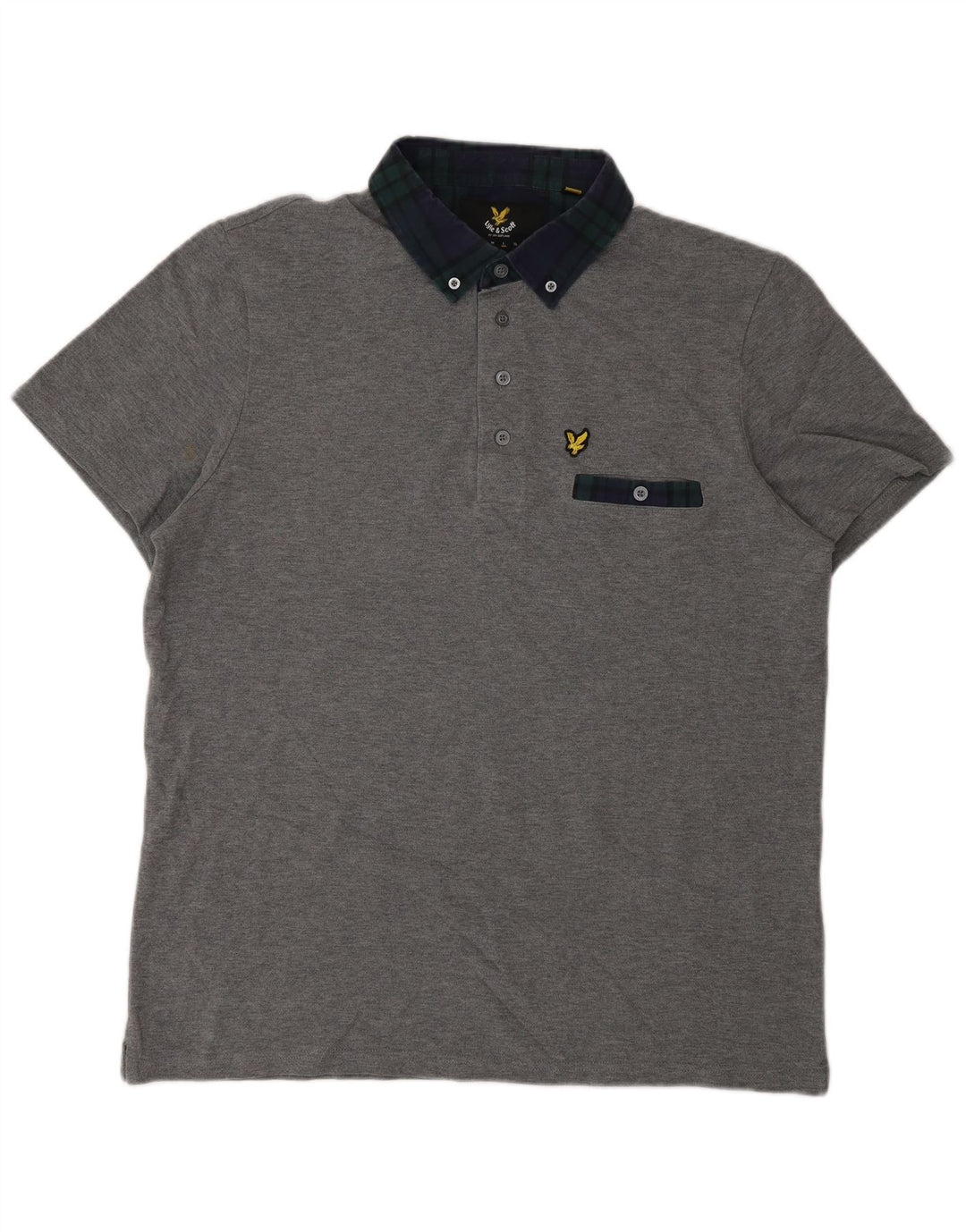 Camisa polo masculina de rugby Lyle & Scott grande algodão cinza