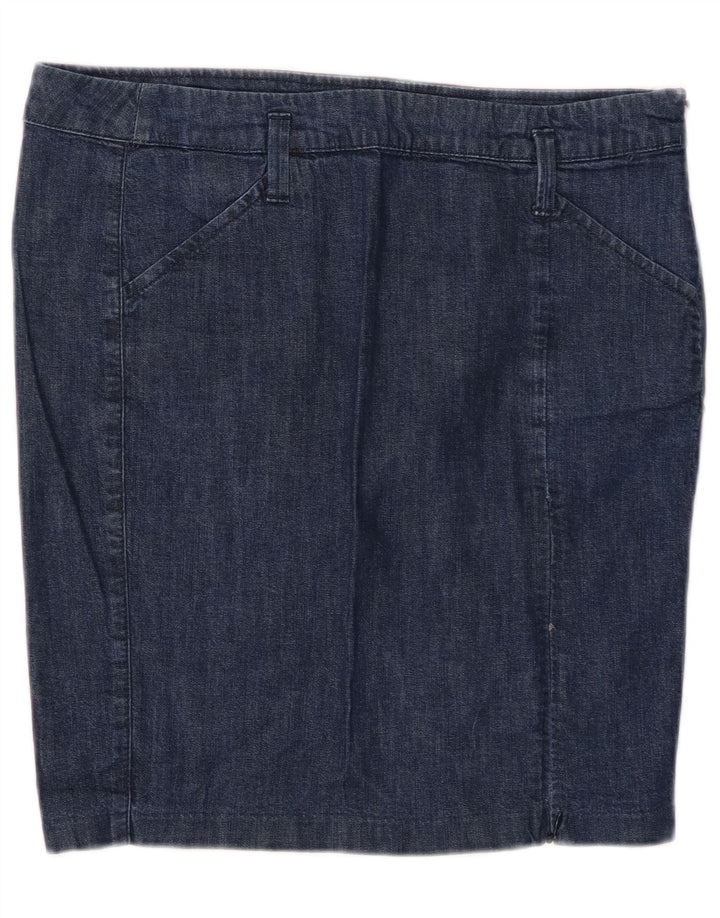 Saia jeans feminina BENETTON IT 44 médio W30 algodão azul marinho