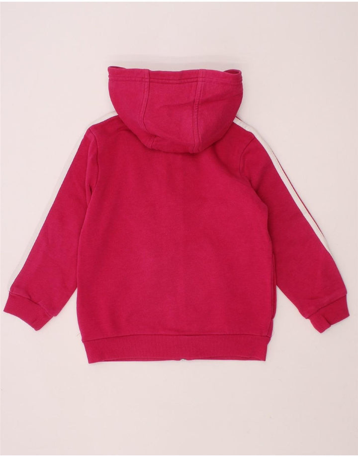 ADIDAS Girls Graphic Zip Hoodie Sweater 4-5 Years Pink Cotton Vintage Adidas and Second-Hand Adidas from Messina Hembry 