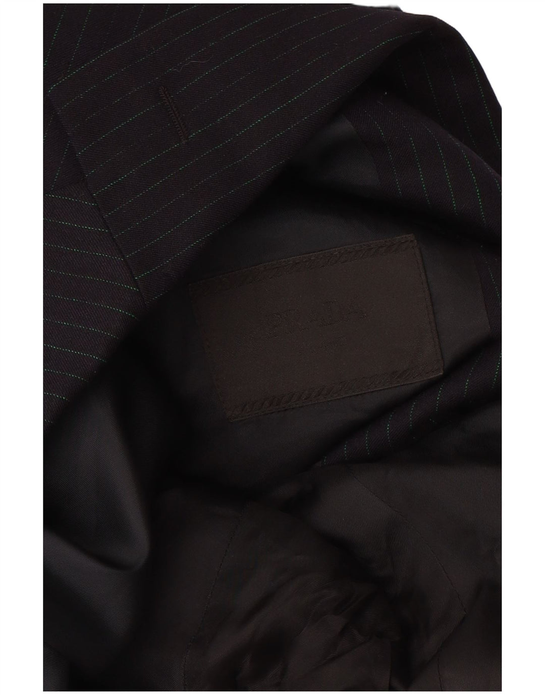 Jaqueta blazer masculina Prada com 3 botões tamanho 56 2XL lã virgem listrada preta