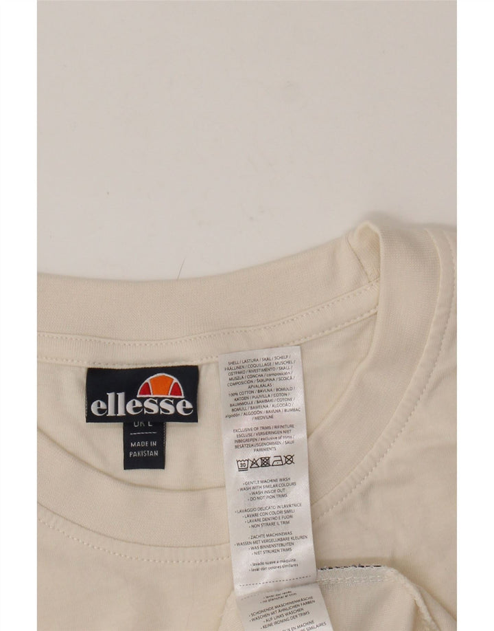 Camiseta masculina ELLESSE grande de algodão branco