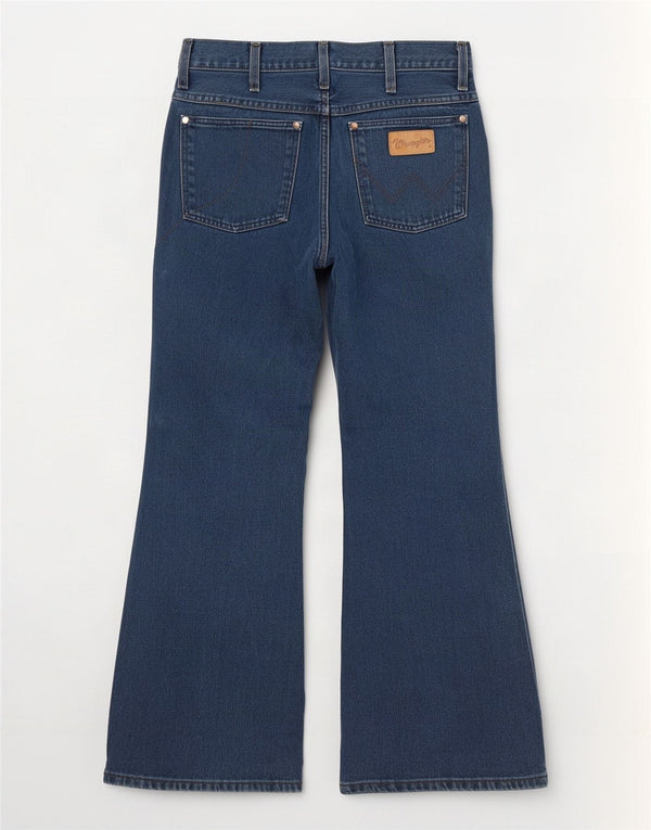 Jeans Wrangler feminino de perna larga W28 L28 azul marinho algodão