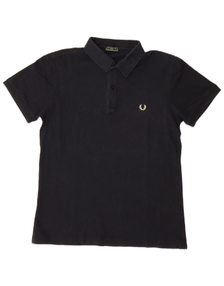 Camisa polo masculina Fred Perry grande algodão azul marinho