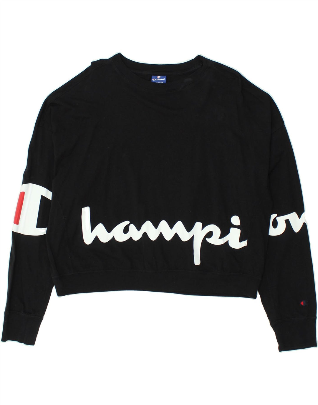 CHAMPION Suéter feminino com estampa gráfica UK 14 algodão preto médio