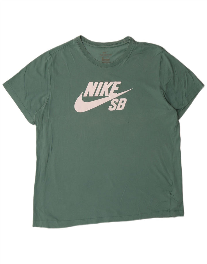 Camiseta Nike masculina gráfica Top XL algodão verde