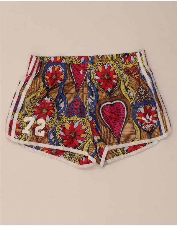 Adidas Womens Farm Rio Sport Shorts UK 8 Pequeno Multicolorido Floral