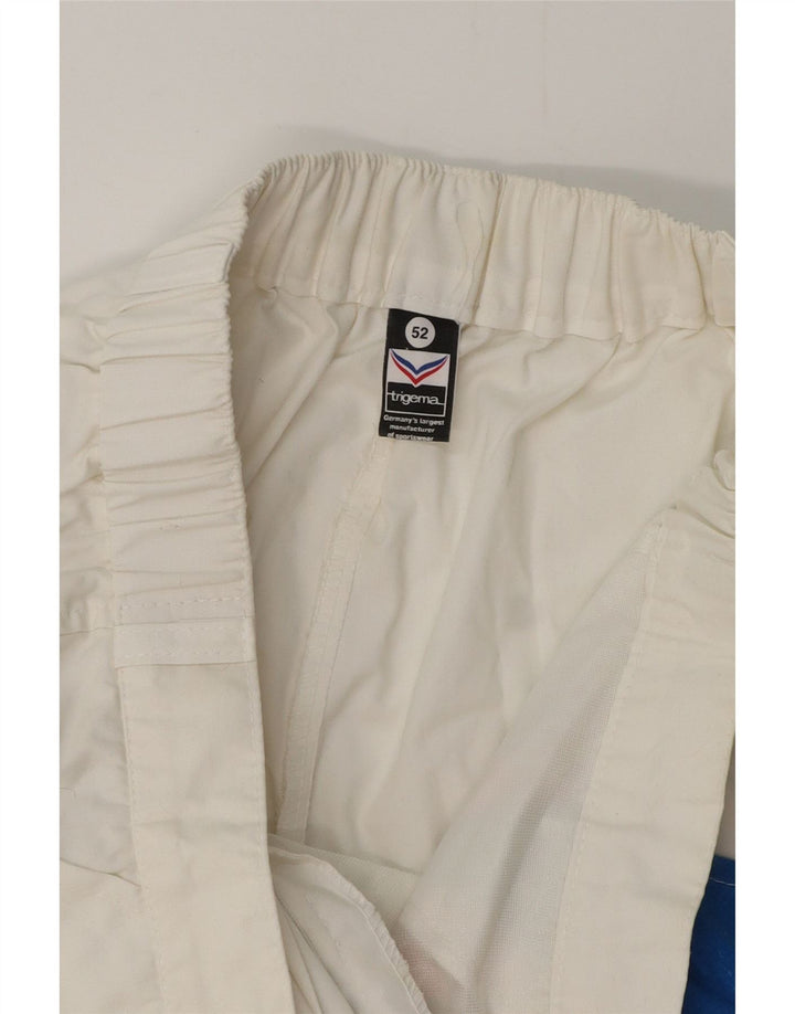 TRIGEMA Mens Chino Shorts IT 52 XL W36 Algodão Geométrico Branco