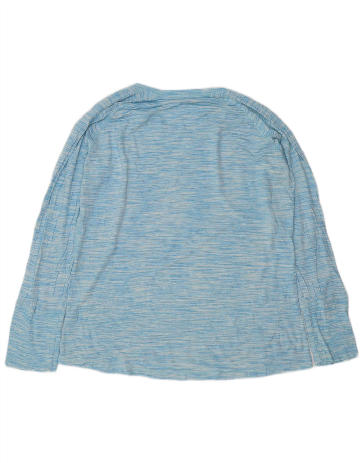 Campeão Feminino Top Manga Longa UK 18 XL Azul Flecked Rayon