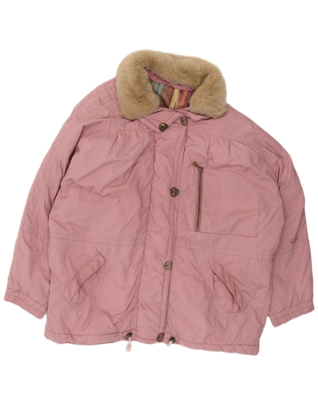 Jaqueta feminina acolchoada ELHO com ajuste solto EU 44 XL rosa poliamida