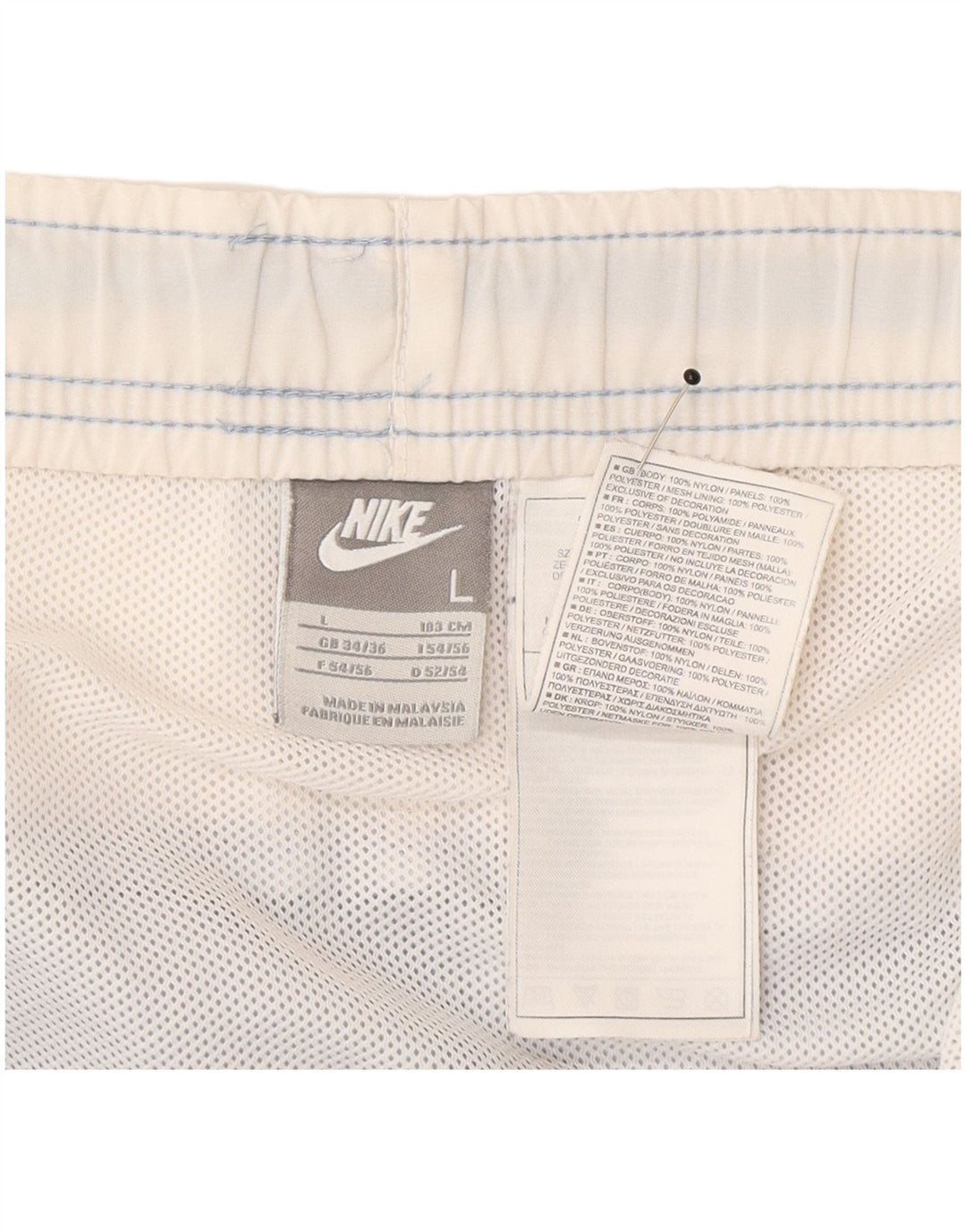 Shorts esportivos masculinos Nike grande azul colorblock nylon