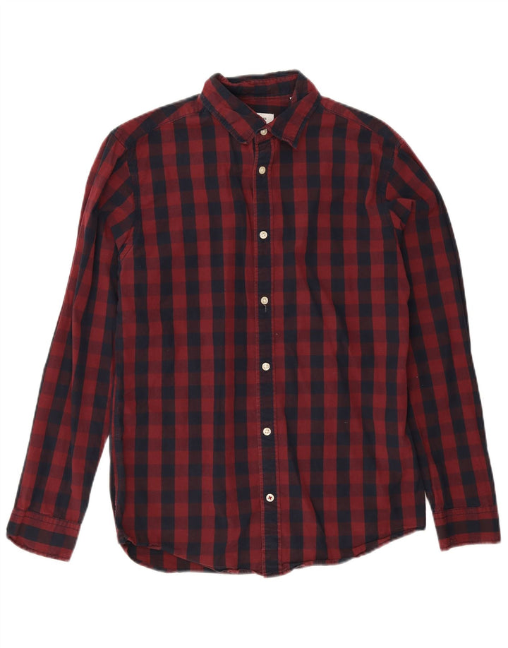 Camisa masculina Jack & Jones média Borgonha Gingham