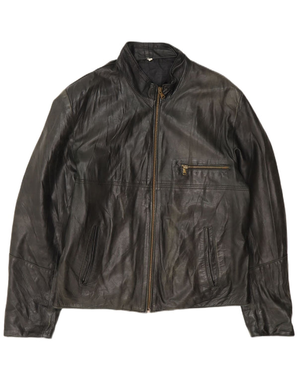 Jaqueta de couro masculina Bulli E Pupe UK 40 grande preta