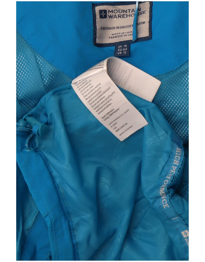 Jaqueta de chuva feminina com capuz MOUNTAIN WAREHOUSE Reino Unido 16 grande azul nylon