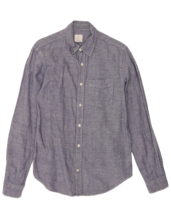 Camisa masculina Gap pequena linho azul marinho