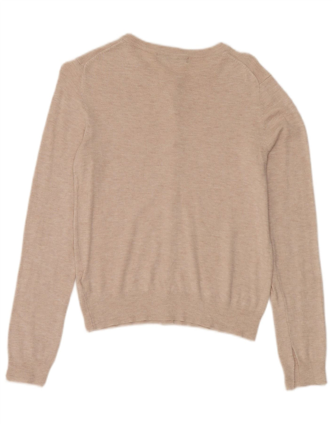 Suéter cardigã feminino Marks & Spencer UK 10 pequeno bege viscose