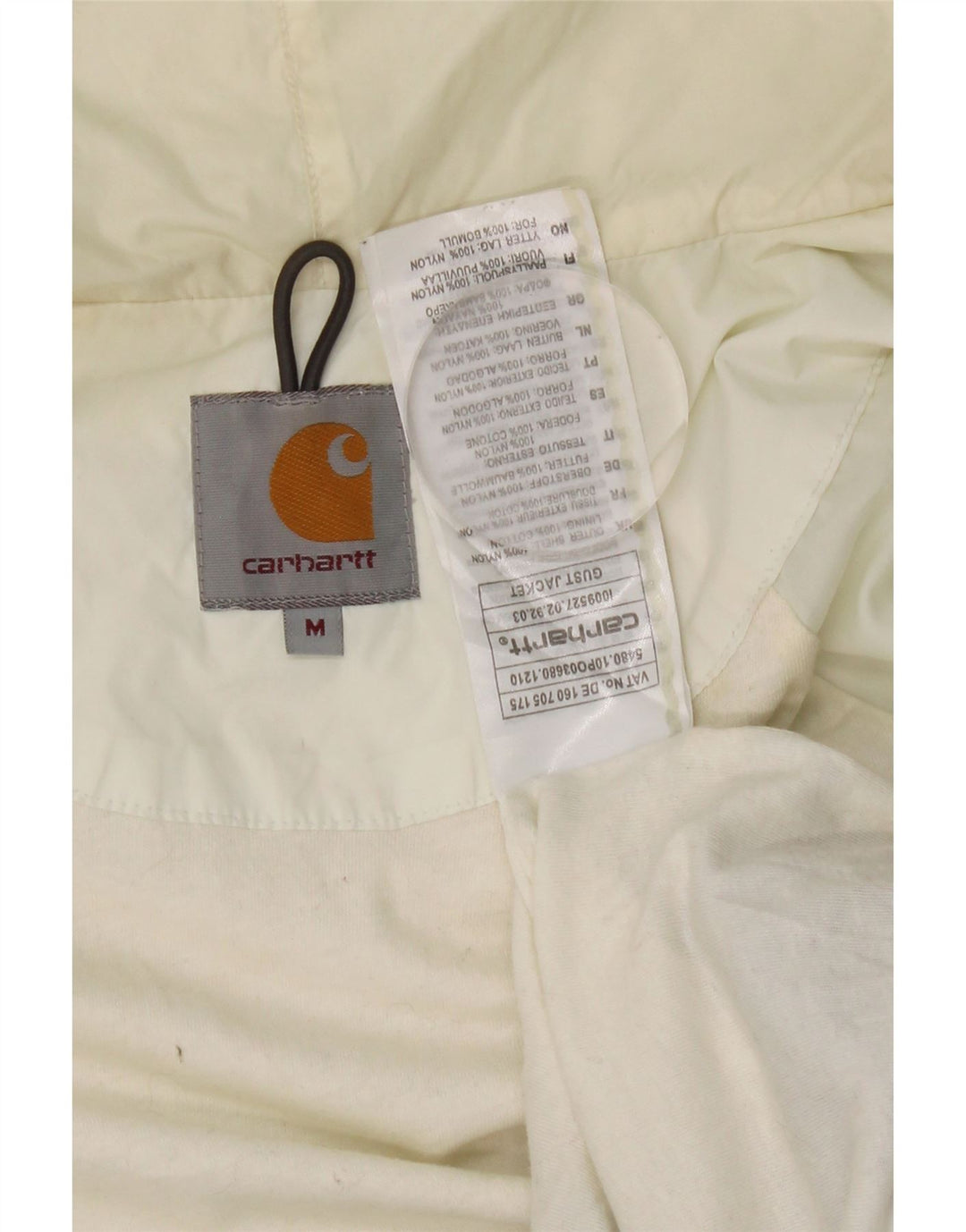 Jaqueta de chuva feminina com capuz Carhartt UK 14 médio azul colorblock nylon