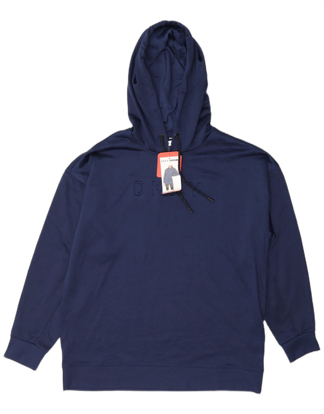 Suéter com capuz gráfico masculino Dkny médio azul marinho poliéster