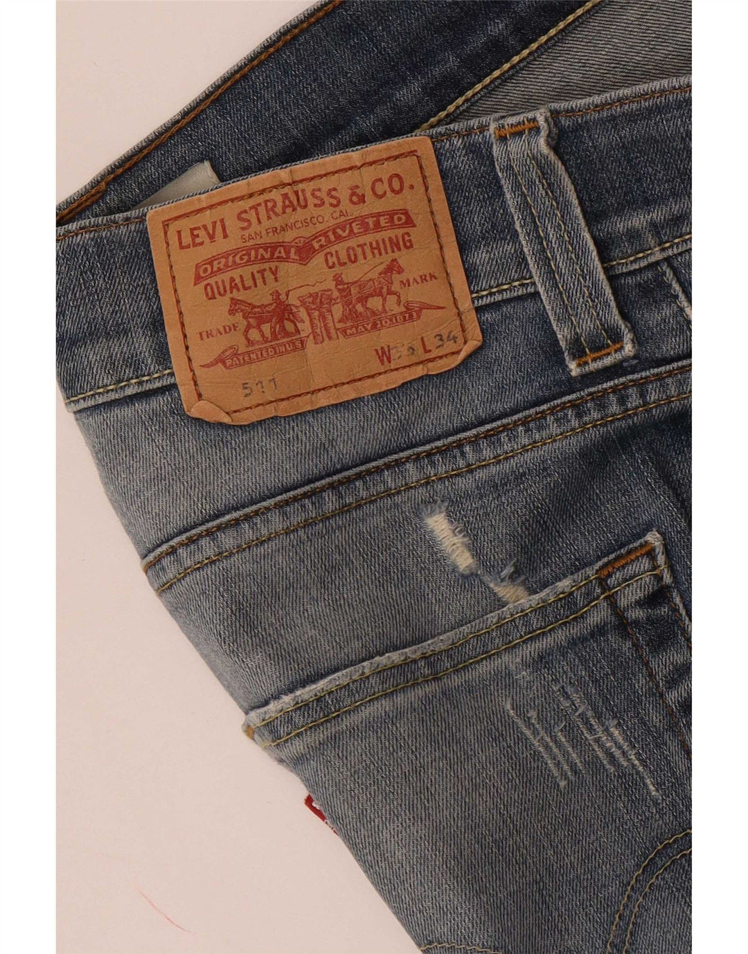 Calça Jeans Levis Masculina 511 Distressed Slim W33 L34 Azul