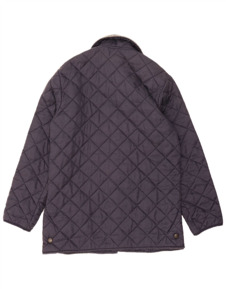 Jaqueta acolchoada masculina Barbour UK 38 bloco colorido azul marinho médio