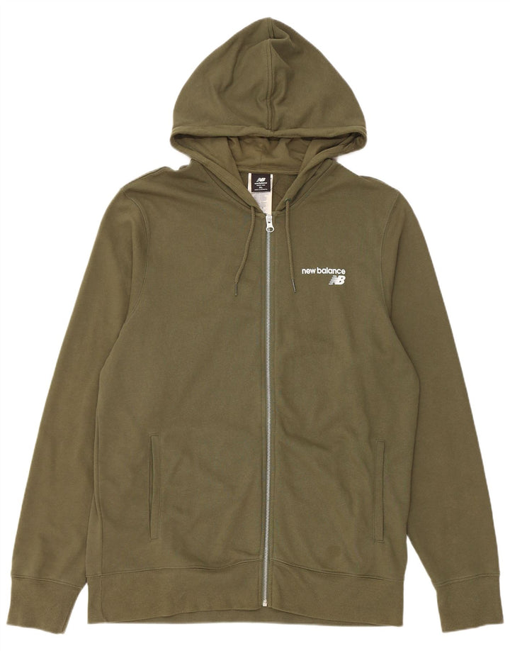 Suéter masculino com capuz e zíper NEW BALANCE XL algodão cáqui