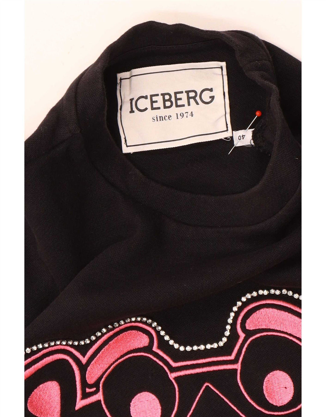 Iceberg feminino rosa pantera gráfico moletom jumper IT 40 pequeno preto