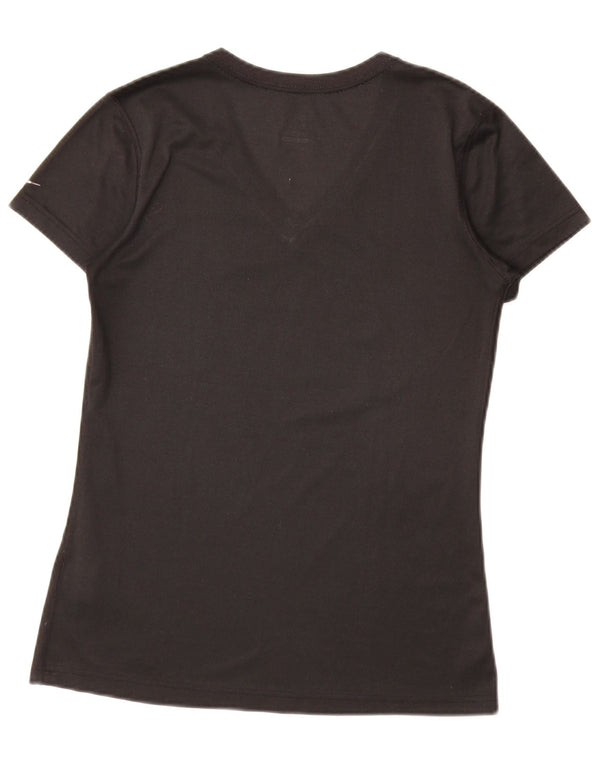 Camiseta Nike Feminina Dri Fit Graphic Top UK 10 Pequena Poliéster Preta