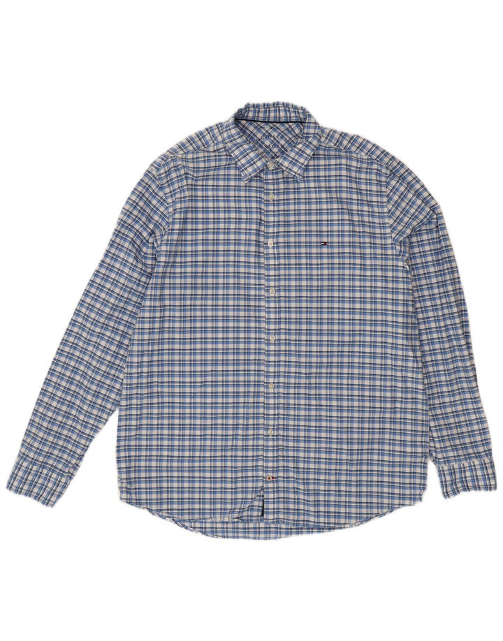 Camisa masculina TOMMY HILFIGER XL algodão xadrez azul