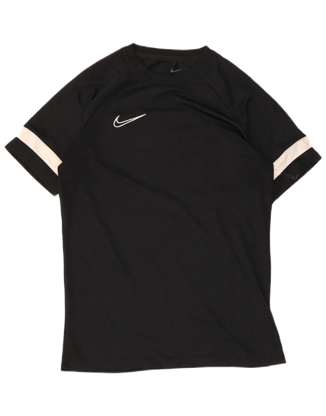 Nike Mens Camiseta Top Médio Preto Listrado Poliéster Esportes