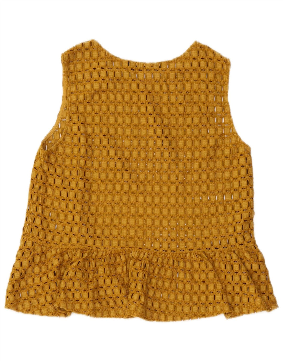 Blusa feminina sem mangas Zara Top UK 12 poliamida amarelo médio