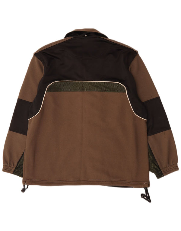 Diadora Mens Loose Fit Tracksuit Top Jacket UK 38 Medium Brown Colourblock