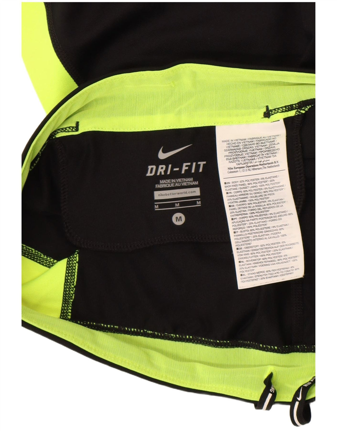 Calça Nike Dri Fit Capri Feminina UK 14 Médio Preto Colourblock