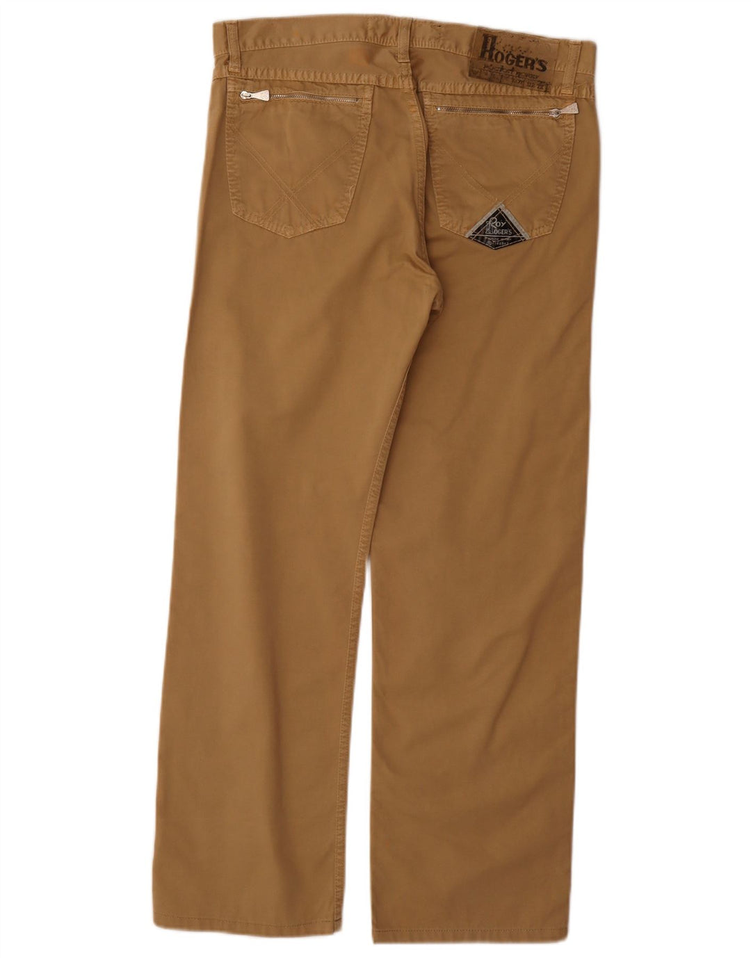 ROY ROGERS Calça masculina reta casual W33 L28 algodão bege