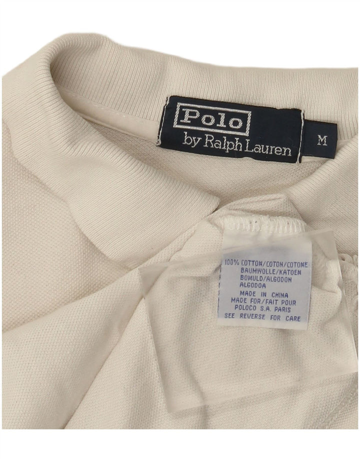 Camisa polo masculina Polo Ralph Lauren de algodão branco médio