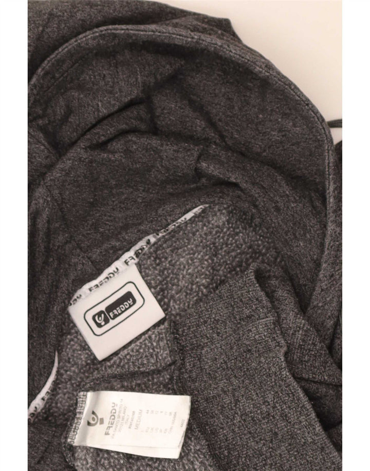Jumper com capuz feminino Freddy UK 12 algodão cinza médio