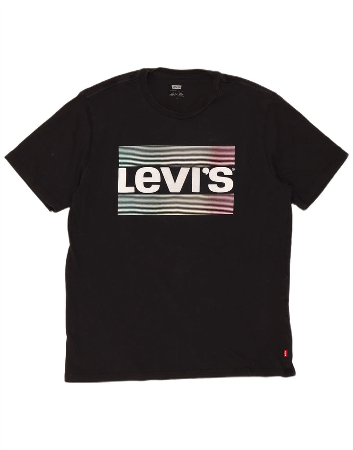 Camiseta gráfica masculina Levi's Top médio algodão preto
