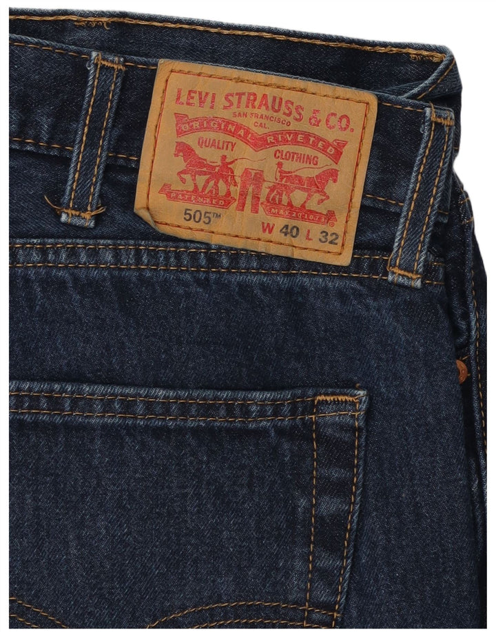 Levi's Masculino 505 Straight Jeans W40 L30 Azul Marinho Algodão