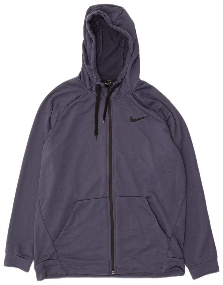 Suéter Nike masculino Dri Fit Zip com capuz grande azul marinho