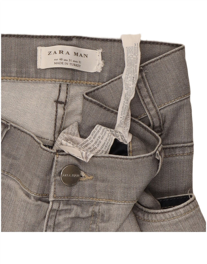 ZARA Mens Straight Jeans EU 40 Médio W31 L32 Algodão Cinza