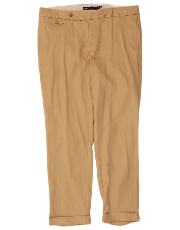 Ralph Lauren Calça feminina slim terno US 10 grande W34 L27 algodão bege
