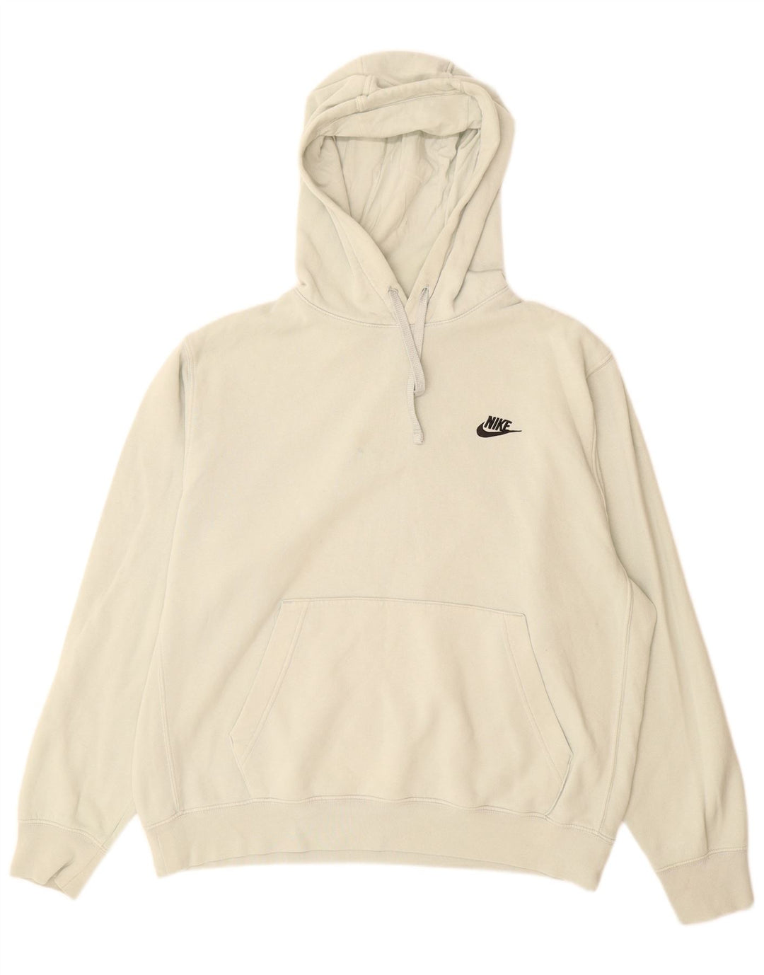 Suéter Nike masculino com capuz grande de algodão branco