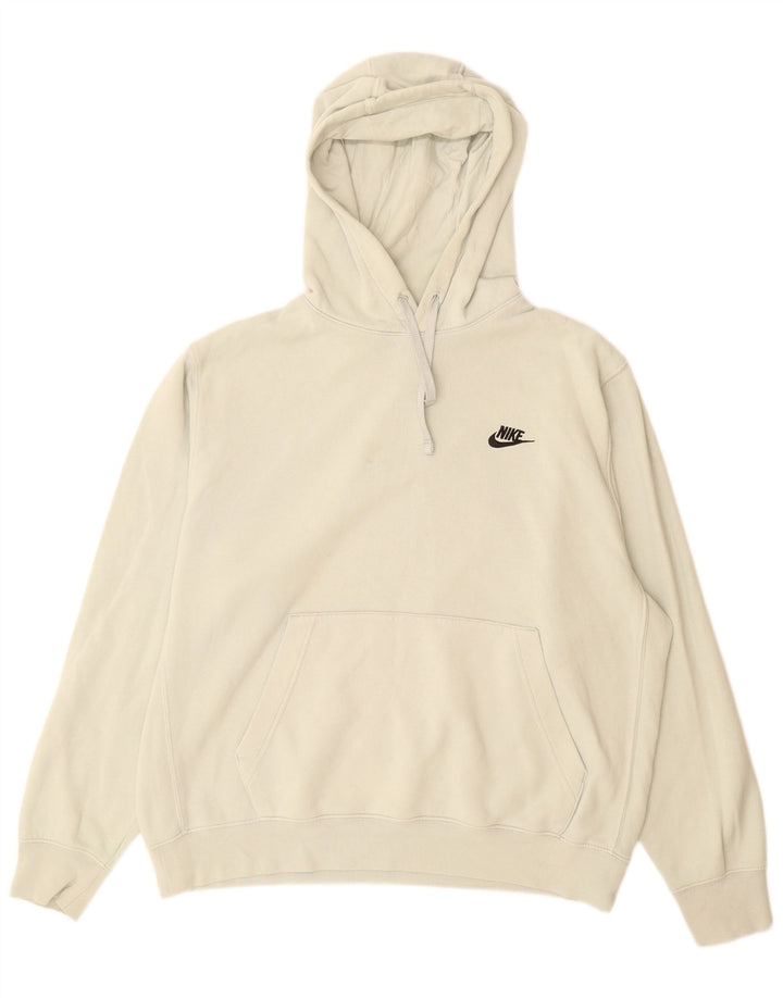 Suéter Nike masculino com capuz grande de algodão branco